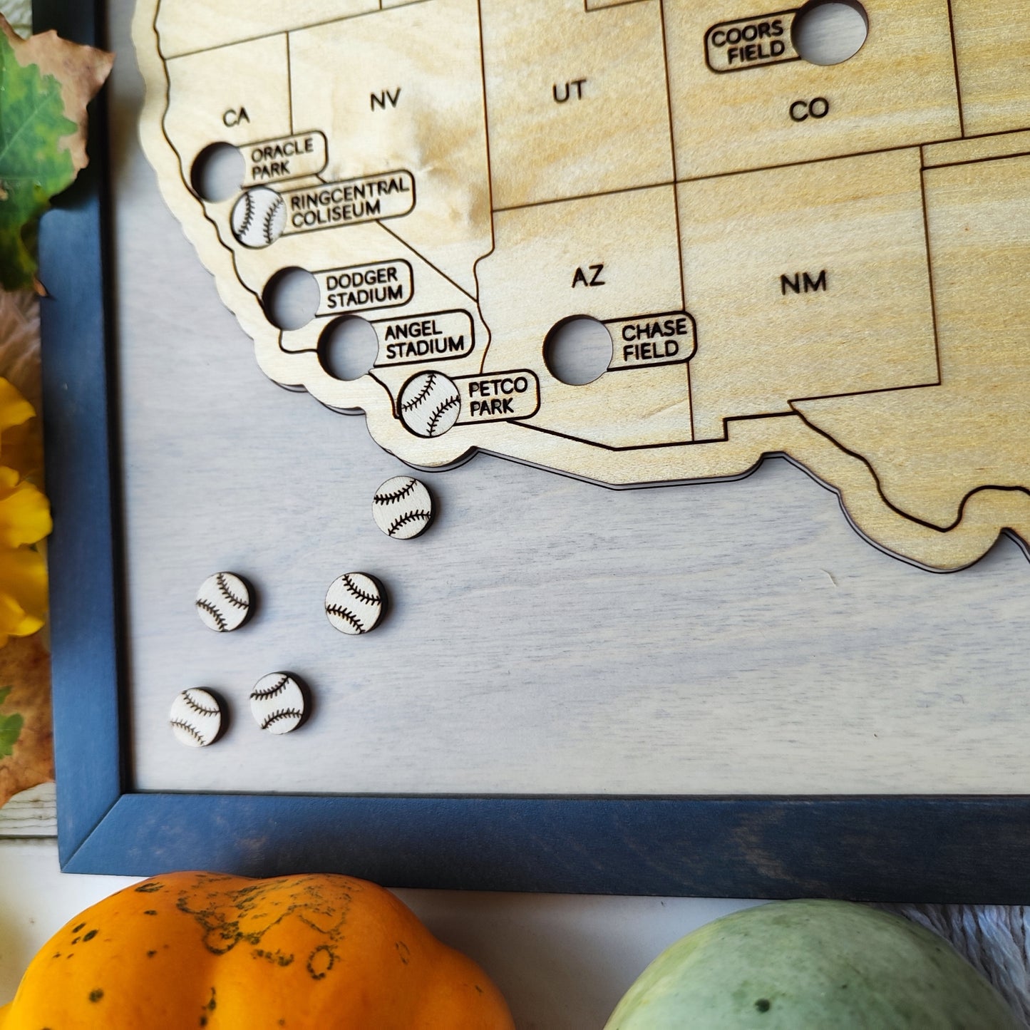 Baseball stadium map, MLB Stadium Map, Pro baseball stadium tracker, Personalized gift, Gift for him