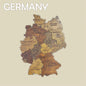 Wooden Germany Map, 3D Germany Map, Germany Travel Map, Detailed Germany Map