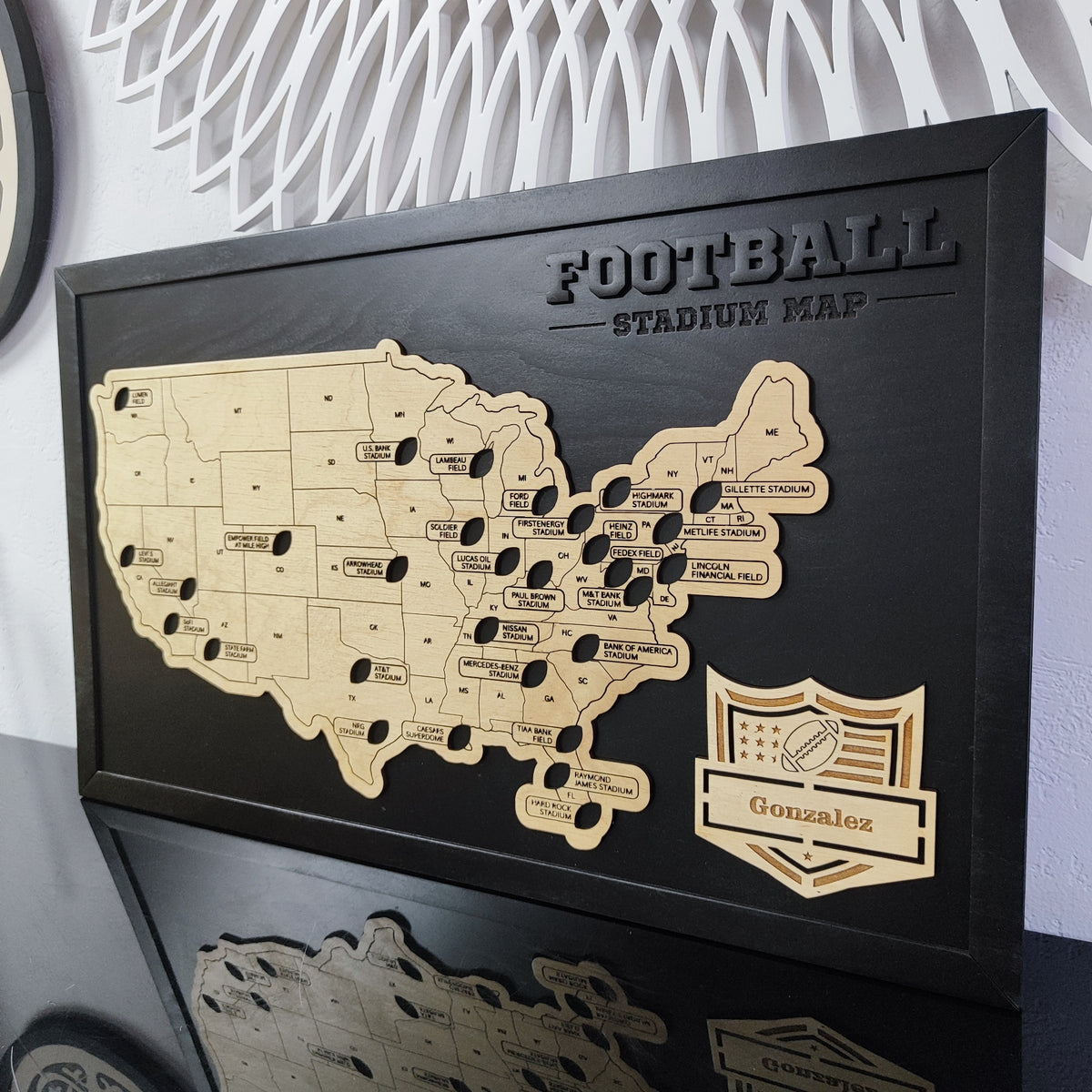 NFL Stadium Map, American Football Fan Map, Checklist for Visiting All 30 Arenas