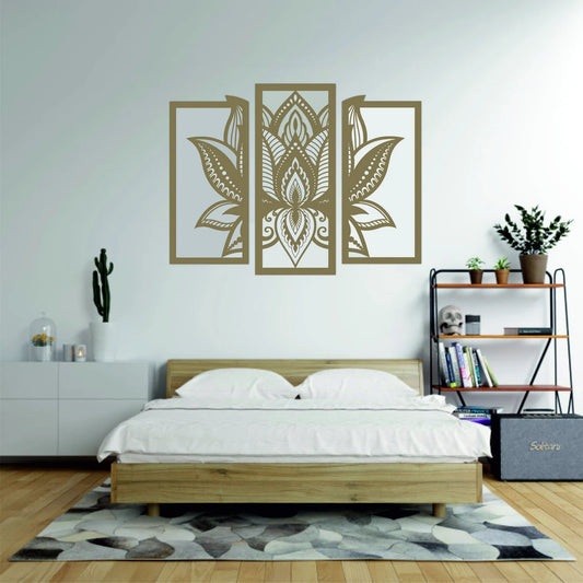 Lotus Flower mandala wood wall art