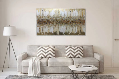 Gold Glitter Glass Painting