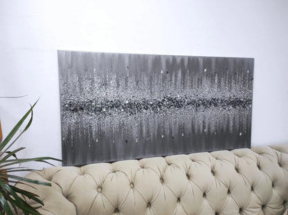 Silver Glitter Glass Painting