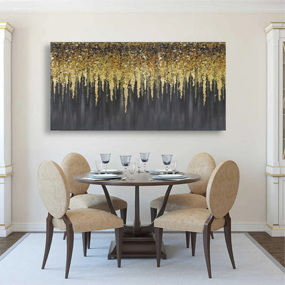 Gold Glitter Glass Painting