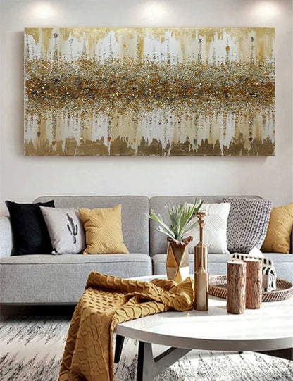 Gold Glitter Glass Painting