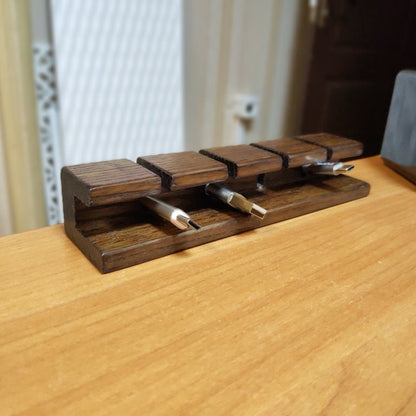 Wooden Cable and Charger Organizer