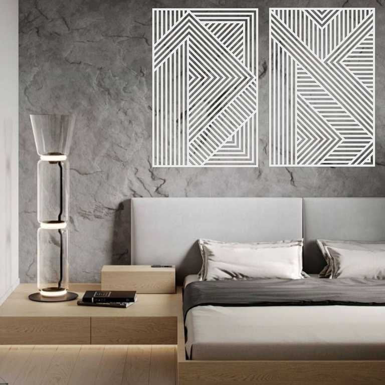 Geometric wood panel art