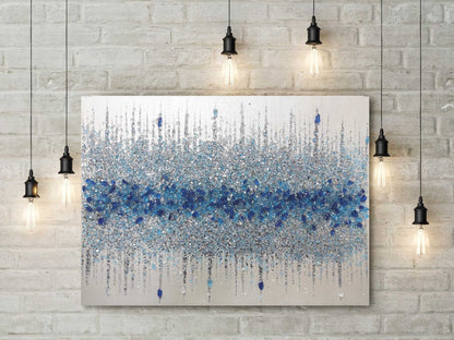 Silver Glitter Glass Painting