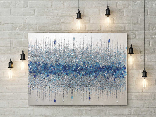 Silver Glitter Glass Painting