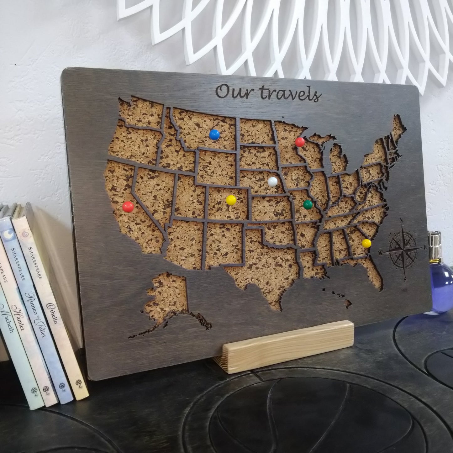 Push Pin US Travel Map, Wooden USA Map