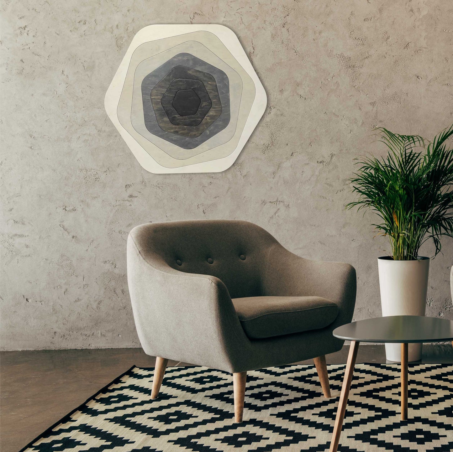 Wood Wall Hexagon Decor