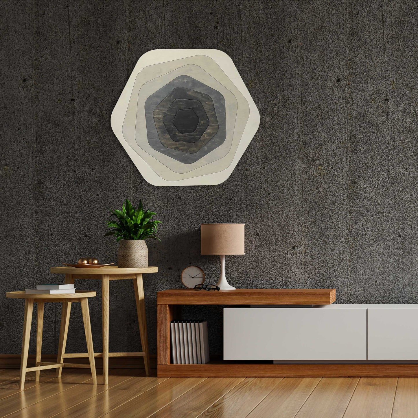 Wood Wall Hexagon Decor