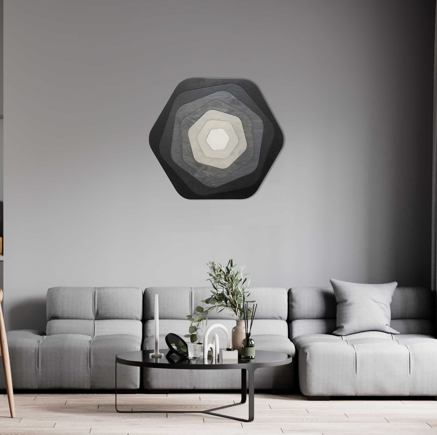 Wood Wall Hexagon Decor