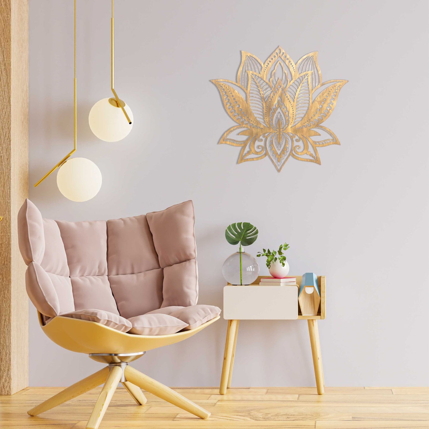 Lotus Flower Wood Wall Art