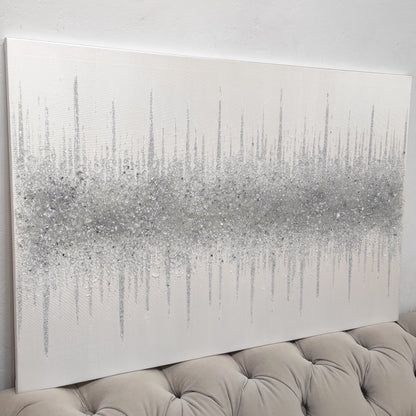 White Silver Glitter Glass Painting