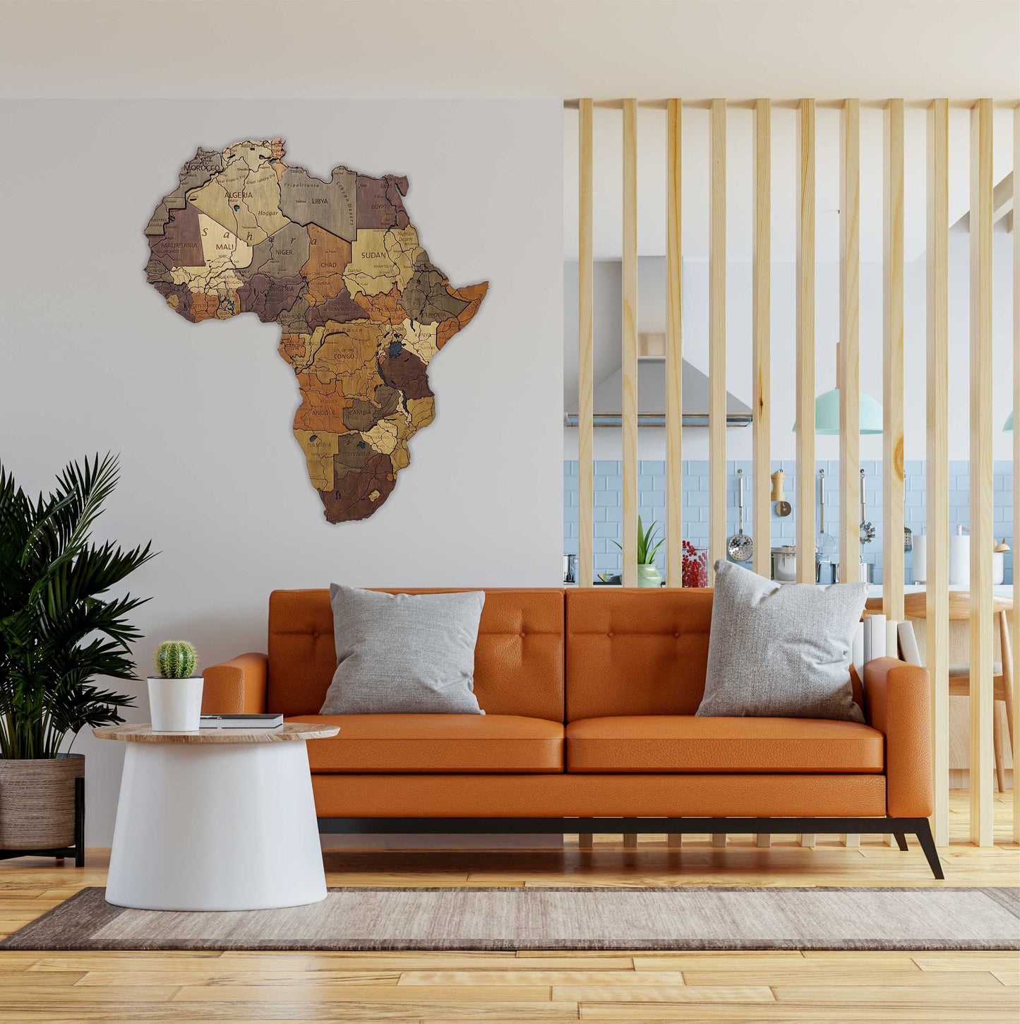 Wooden Africa Map, 3D Africa Map, Africa Travel Map, Detailed Africa Map