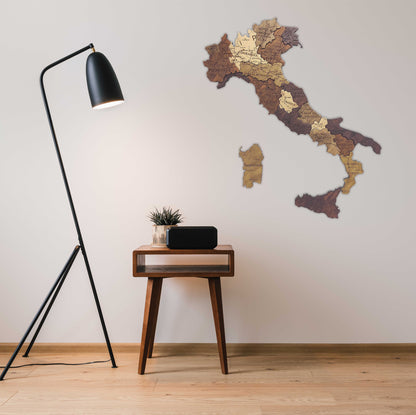 Wooden Italy Map, 3D Italy Map, Italy Travel Map, Detailed Italy Map, Mappa Italia