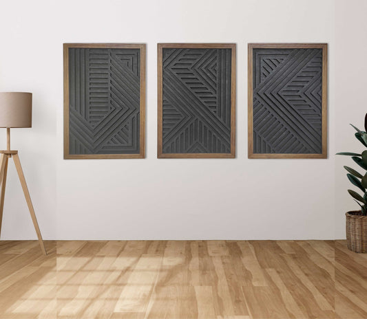 Modern Wood Wall Art Set