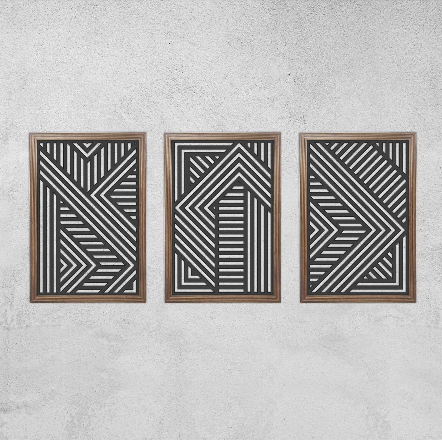 Modern Wood Wall Art Set