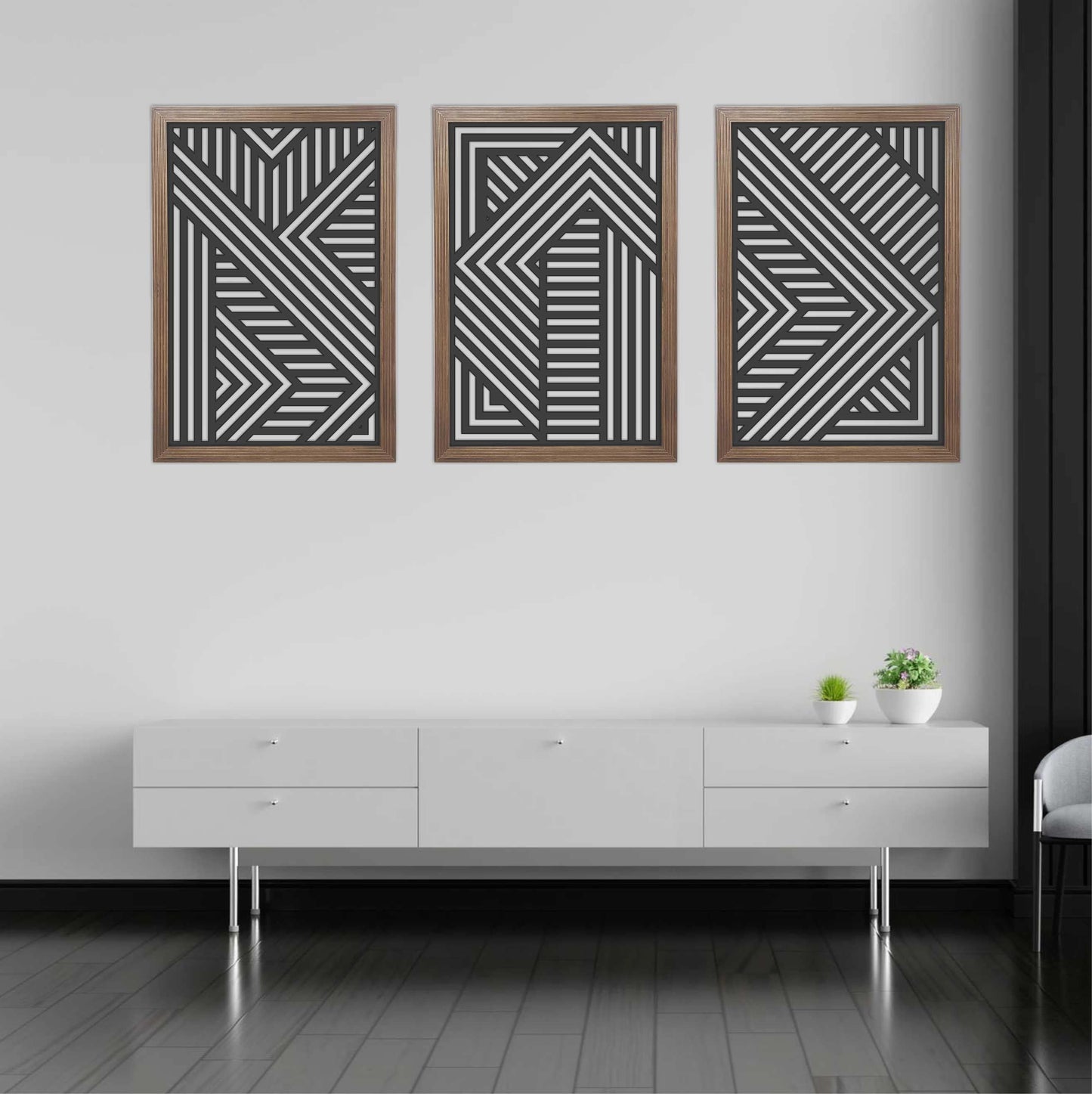 Modern Wood Wall Art Set