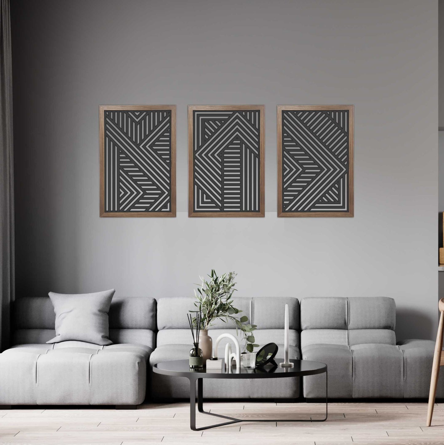 Modern Wood Wall Art Set