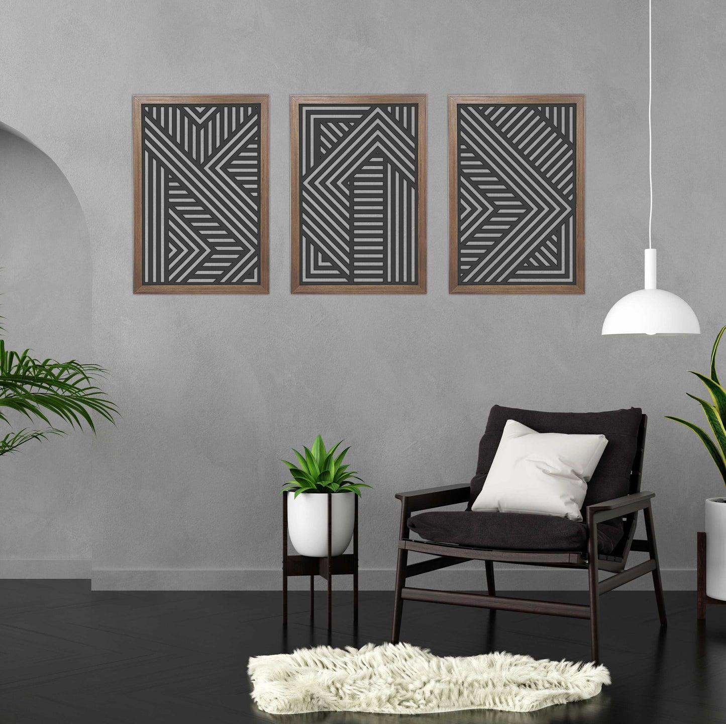 Modern Wood Wall Art Set