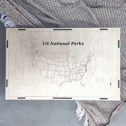 National Parks Travel Map, USA Travel Map, Wooden USA Map